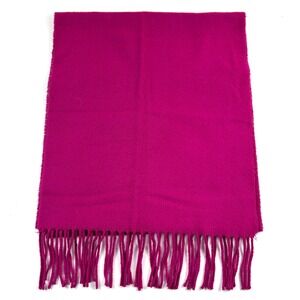 Cashmink Scarf Unisex OS Magenta Pink Made in Germany Fringe Soft Barbiecore